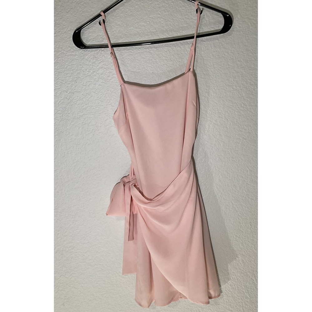 Lucy in the Sky Size XS Double Tie Wrap Dress in Blush Semi Formal